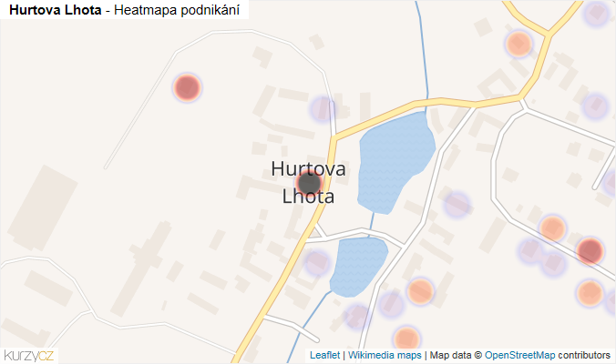 Mapa Hurtova Lhota - Firmy v části obce.