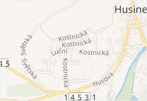 Kostnická v obci Husinec - mapa ulice