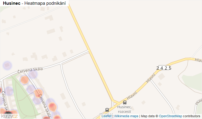 Mapa Husinec - Firmy v obci.