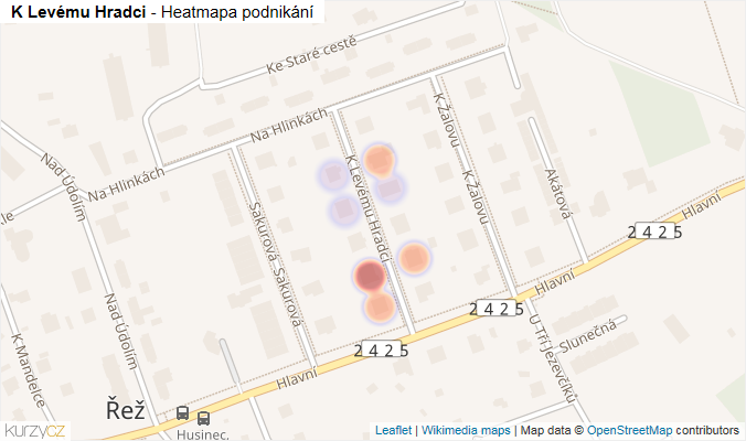 Mapa K Levému Hradci - Firmy v ulici.