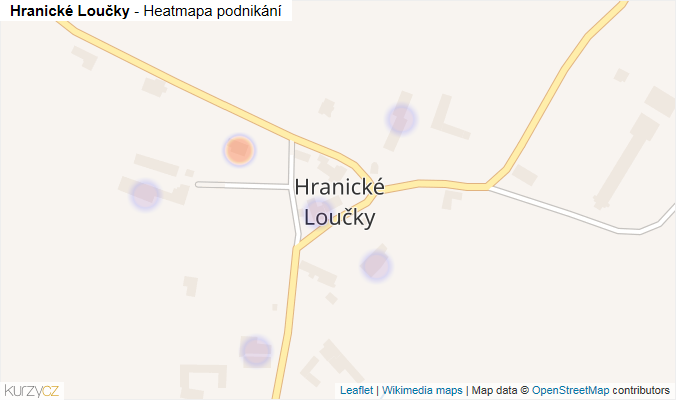 Mapa Hranické Loučky - Firmy v části obce.
