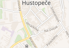 Janáčkova v obci Hustopeče - mapa ulice