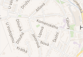 Lipová v obci Hustopeče - mapa ulice