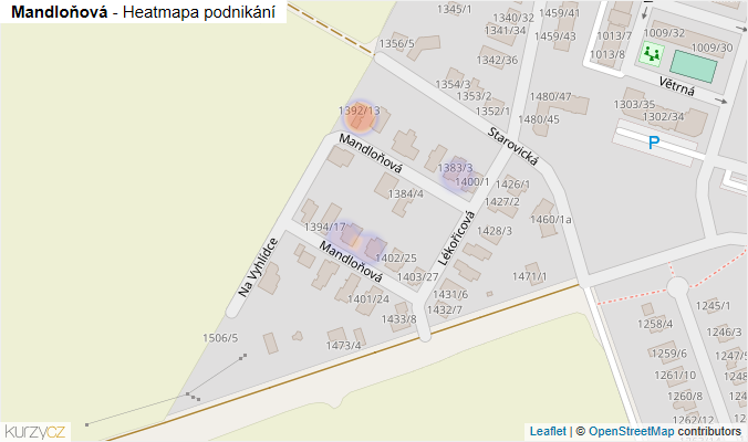 Mapa Mandloňová - Firmy v ulici.
