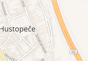 Na Hradbách v obci Hustopeče - mapa ulice