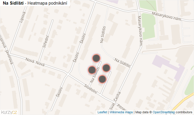 Mapa Na Sídlišti - Firmy v ulici.