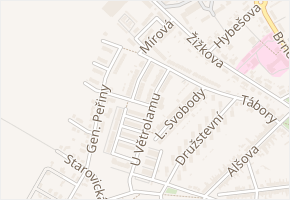 U Větrolamu v obci Hustopeče - mapa ulice