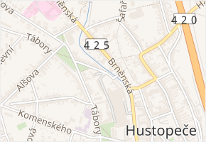 Vrchlického v obci Hustopeče - mapa ulice