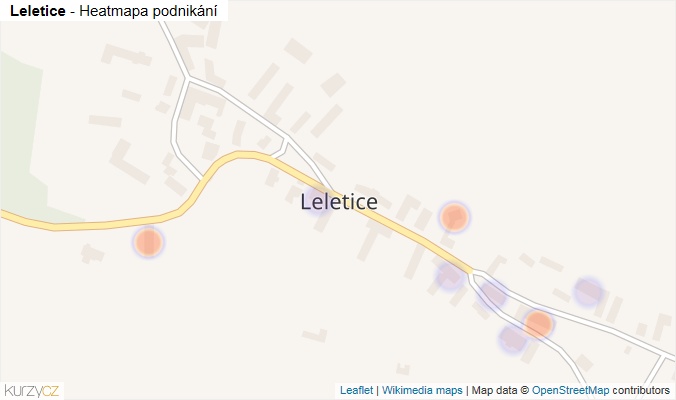 Mapa Leletice - Firmy v části obce.