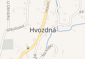 Hvozdná v obci Hvozdná - mapa části obce