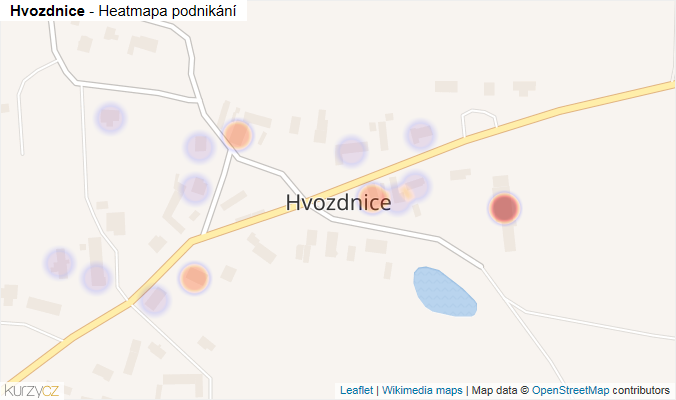 Mapa Hvozdnice - Firmy v části obce.