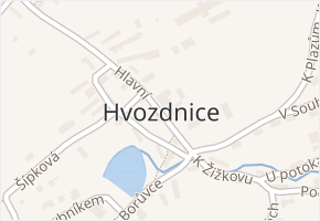 Hvozdnice v obci Hvozdnice - mapa části obce