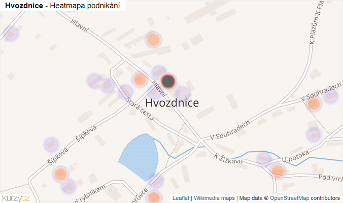 Mapa Hvozdnice - Firmy v části obce.