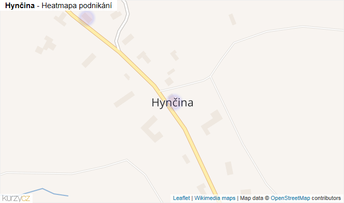 Mapa Hynčina - Firmy v části obce.