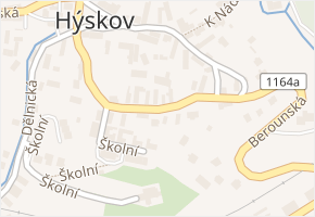 Berounská v obci Hýskov - mapa ulice