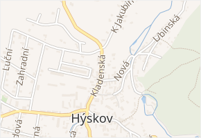 Kladenská v obci Hýskov - mapa ulice