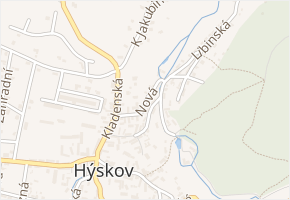 Nová v obci Hýskov - mapa ulice