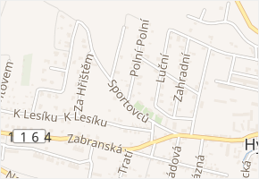Polní v obci Hýskov - mapa ulice