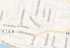 Sportovců v obci Hýskov - mapa ulice