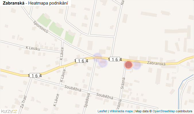 Mapa Zabranská - Firmy v ulici.