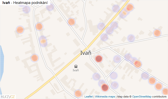 Mapa Ivaň - Firmy v části obce.