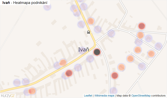 Mapa Ivaň - Firmy v části obce.