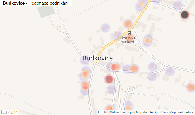 Mapa Budkovice - Firmy v části obce.