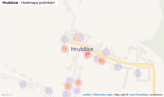 Mapa Hrubšice - Firmy v části obce.