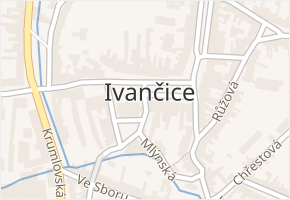 Ivančice v obci Ivančice - mapa části obce
