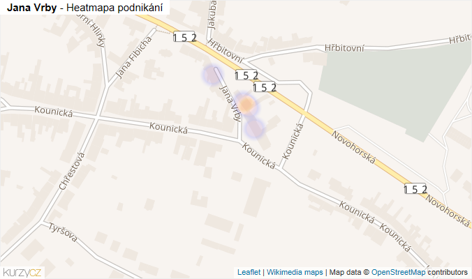 Mapa Jana Vrby - Firmy v ulici.