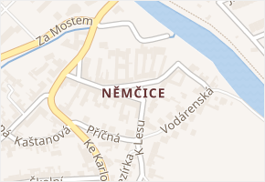 Němčice v obci Ivančice - mapa části obce