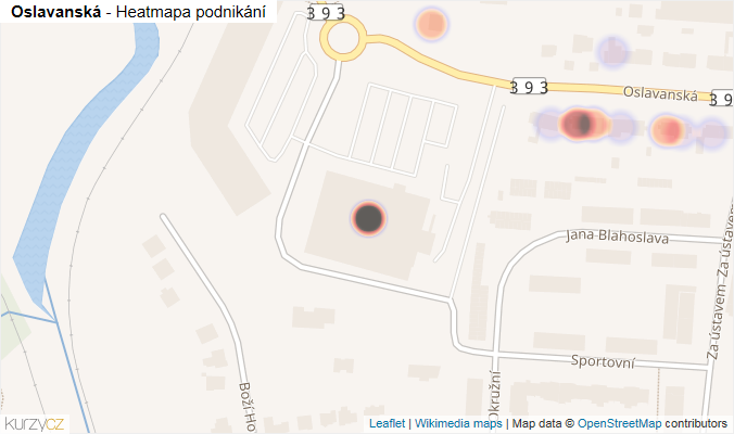 Mapa Oslavanská - Firmy v ulici.