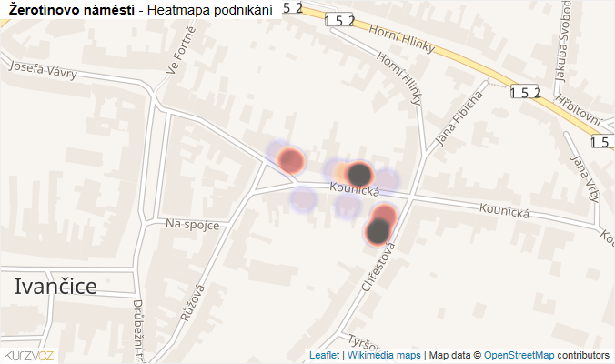 Mapa Žerotínovo náměstí - Firmy v ulici.
