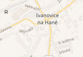 Palackého náměstí v obci Ivanovice na Hané - mapa ulice
