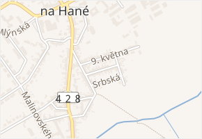 Švermova v obci Ivanovice na Hané - mapa ulice