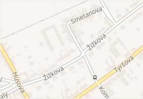 Žižkova v obci Ivanovice na Hané - mapa ulice
