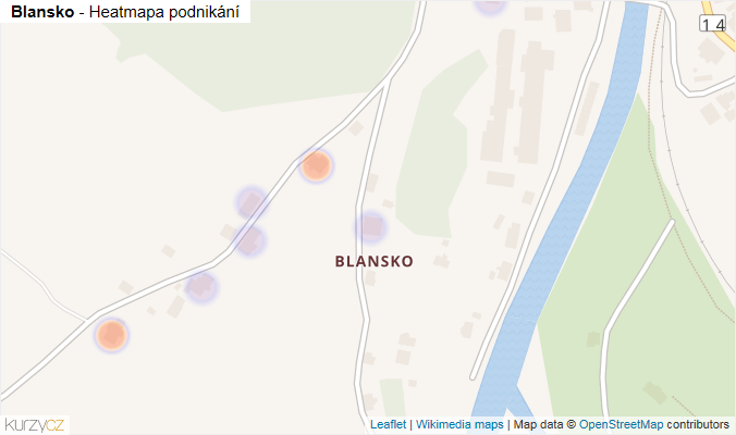 Mapa Blansko - Firmy v části obce.
