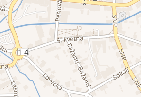 Bažantí v obci Jablonec nad Nisou - mapa ulice