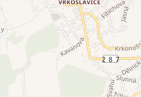 Kavanova v obci Jablonec nad Nisou - mapa ulice