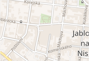 Komenského v obci Jablonec nad Nisou - mapa ulice
