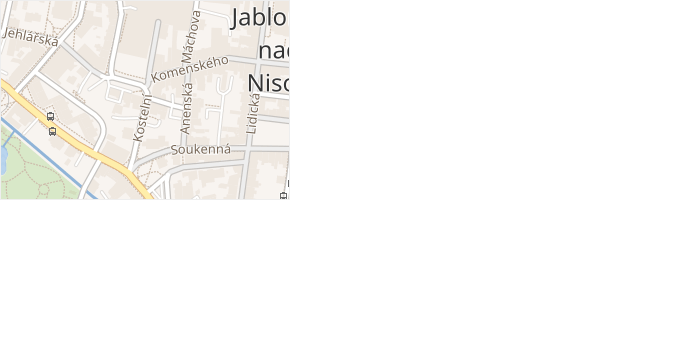 Kostelní v obci Jablonec nad Nisou - mapa ulice