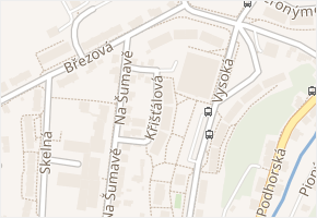Křišťálová v obci Jablonec nad Nisou - mapa ulice
