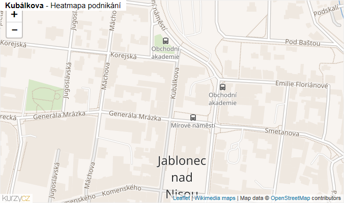 Mapa Kubálkova - Firmy v ulici.