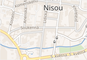 Lidická v obci Jablonec nad Nisou - mapa ulice