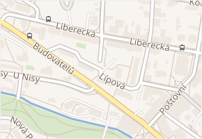 Lípová v obci Jablonec nad Nisou - mapa ulice
