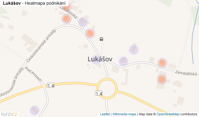 Mapa Lukášov - Firmy v části obce.
