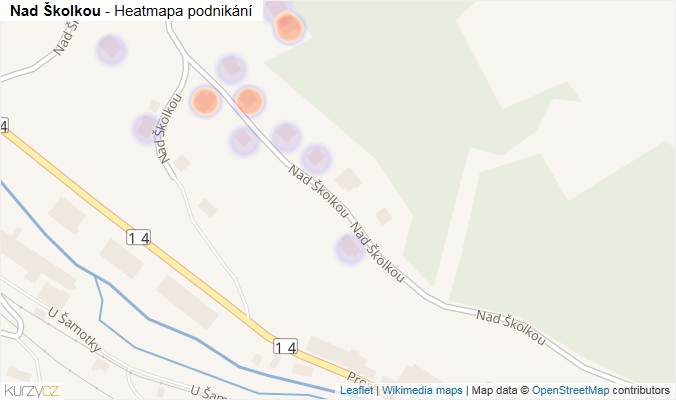Mapa Nad Školkou - Firmy v ulici.