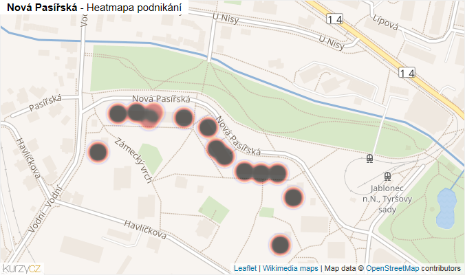 Mapa Nová Pasířská - Firmy v ulici.