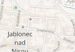 Ovocný trh v obci Jablonec nad Nisou - mapa ulice