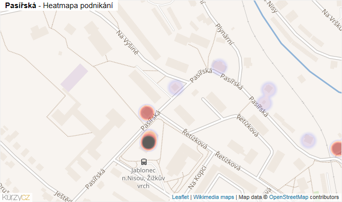 Mapa Pasířská - Firmy v ulici.
